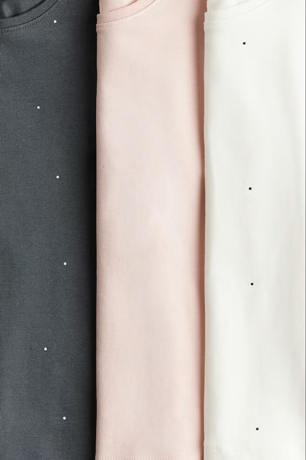 H&M Набор из трех хлопковых футболок с длинными рукавами, темно-серый