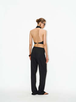 Брюки kyle ribbed black прямые