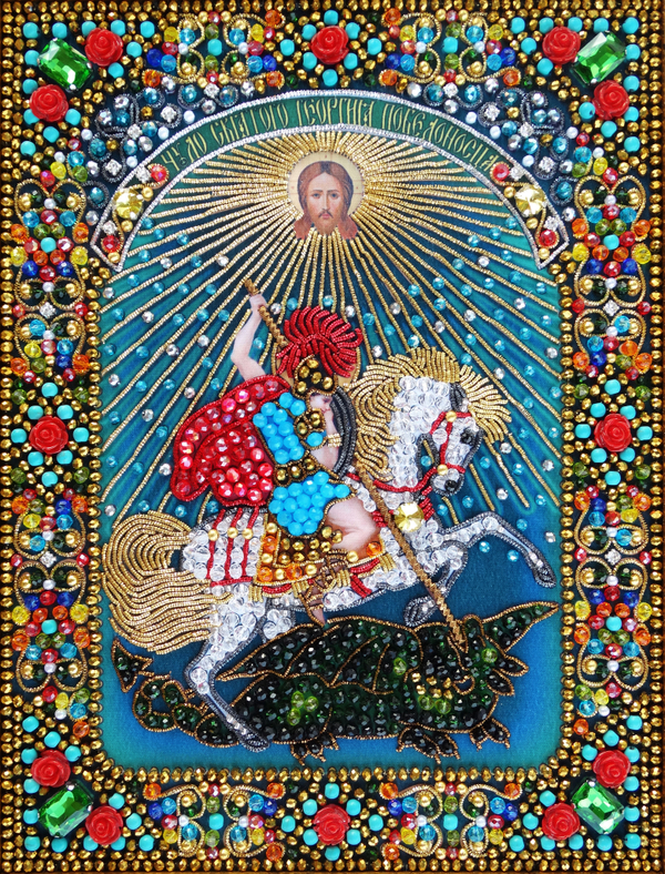 И-7а Набор для вышивания хрустальными камнями Георгий Победоносец (мал)