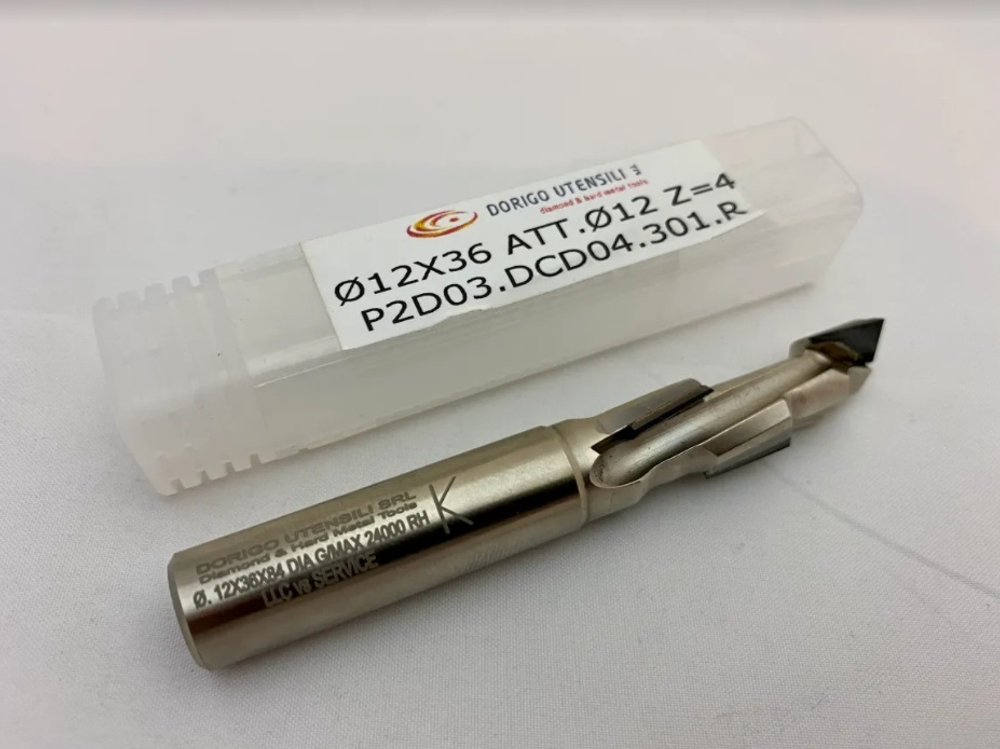 PCD фреза D.12x36 S.12х40 Z=4+1HM RH