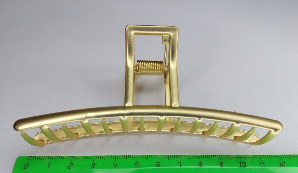 Заколка Краб. Модерн. Усиленная. Металлическая. Для прически хвост. Для всех типов волос. Цвет золото