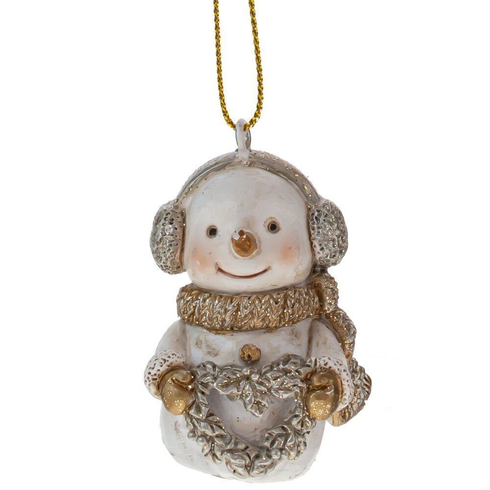 GAEM Фигурка декоративная подвесная "Снеговик", L4 W4 H5,5 см, 4в.