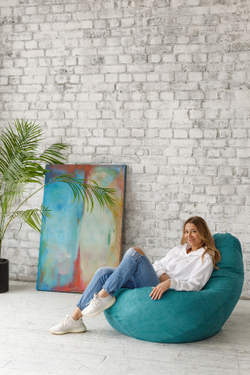 Кресло Мешок Груша Нефритовый Велюр (XL, Классический)