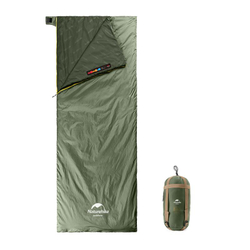 Спальный мешок летний Naturehike LW180, зеленый (NH21MSD09), молния слева