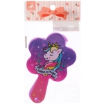 Расческа с зеркалом в наборе детские «МИМИШКИ», единорог, цвет розово-фиолетовый, 11см