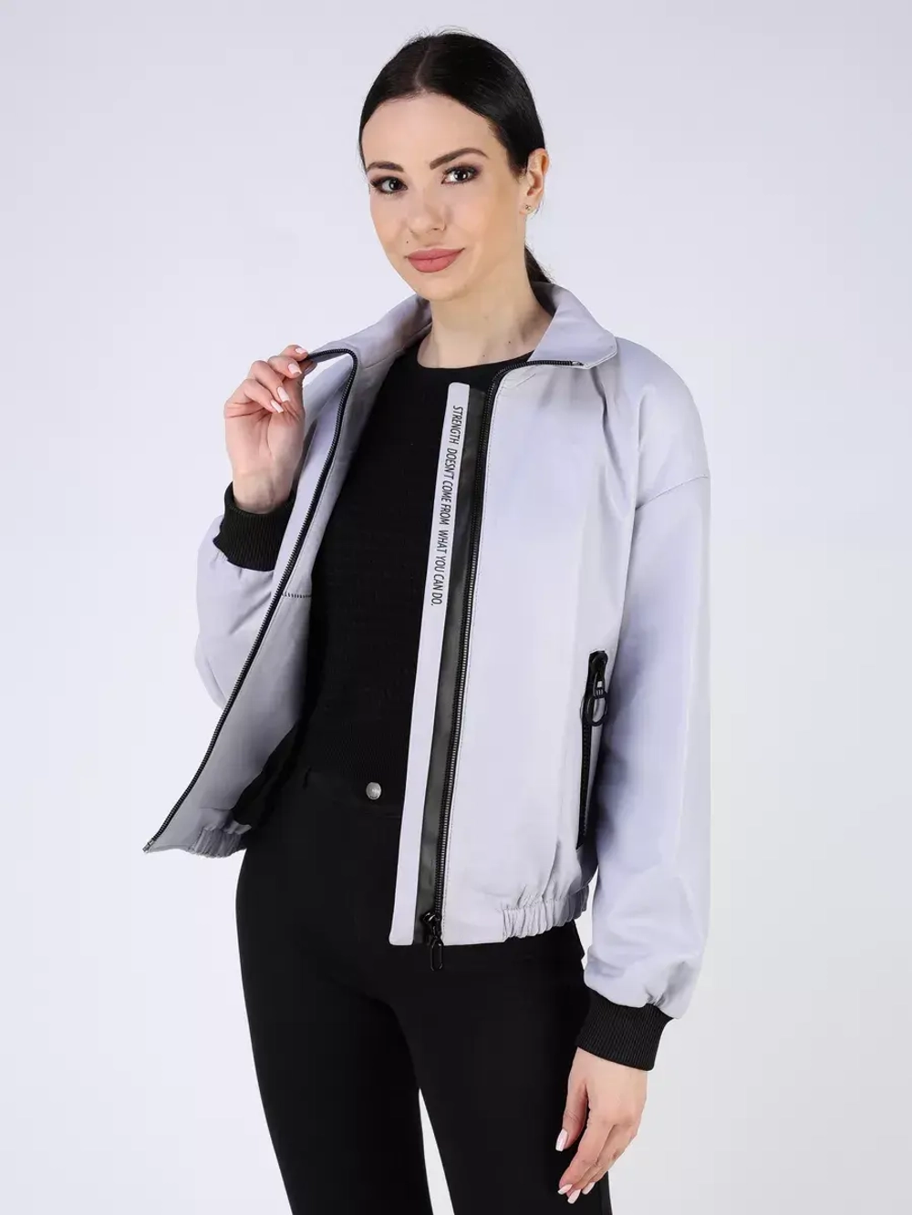 Кожаная куртка демисезонная бомбер