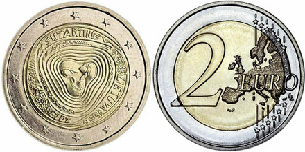 Литва 2 евро, 2019 Народные литовские песни - Сутартинес UNC