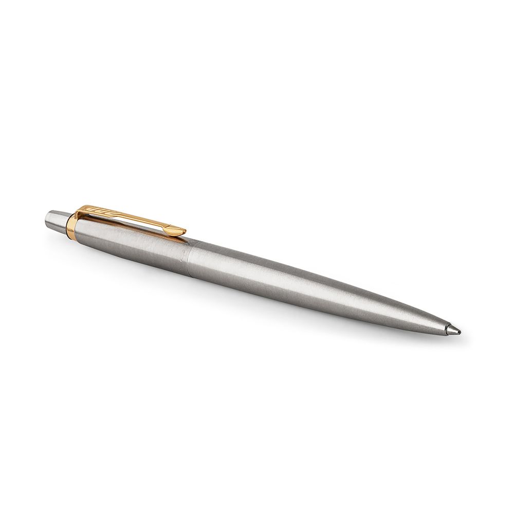 Ручка гелевая Parker "Jotter Stainless Steel GT" черная, 0,7мм, кнопочный механизм, подарочная упаковка