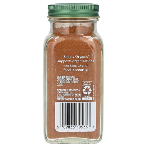Simply Organic, пряная смесь для тыквенного пирога, 55 г (1,94 унции)