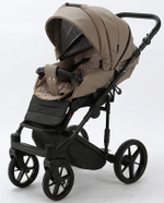 Детская коляска Adamex Zico Deluxe 3 в 1 Z-SA09 ТЕМНО-БЕЖЕВАЯ КОЖА