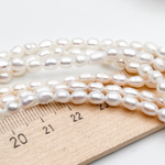 Жемчуг, размер около 5,5-6*4-4,5 мм, цена за отрезок 17 см (1/2 нити)