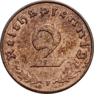 2 рейхспфеннига 1939 Германия (Третий рейх) "F"
