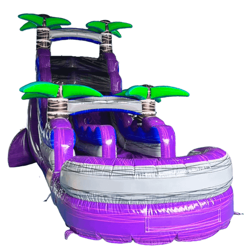 Надувная горка с бассейном «Фиолетовый бриз» 8х4х5м