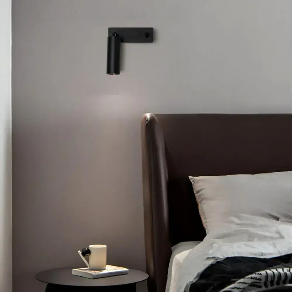 Светильник настенный светодиодный поворотный с выключателем, бра, 3000К, 7 Вт, черный