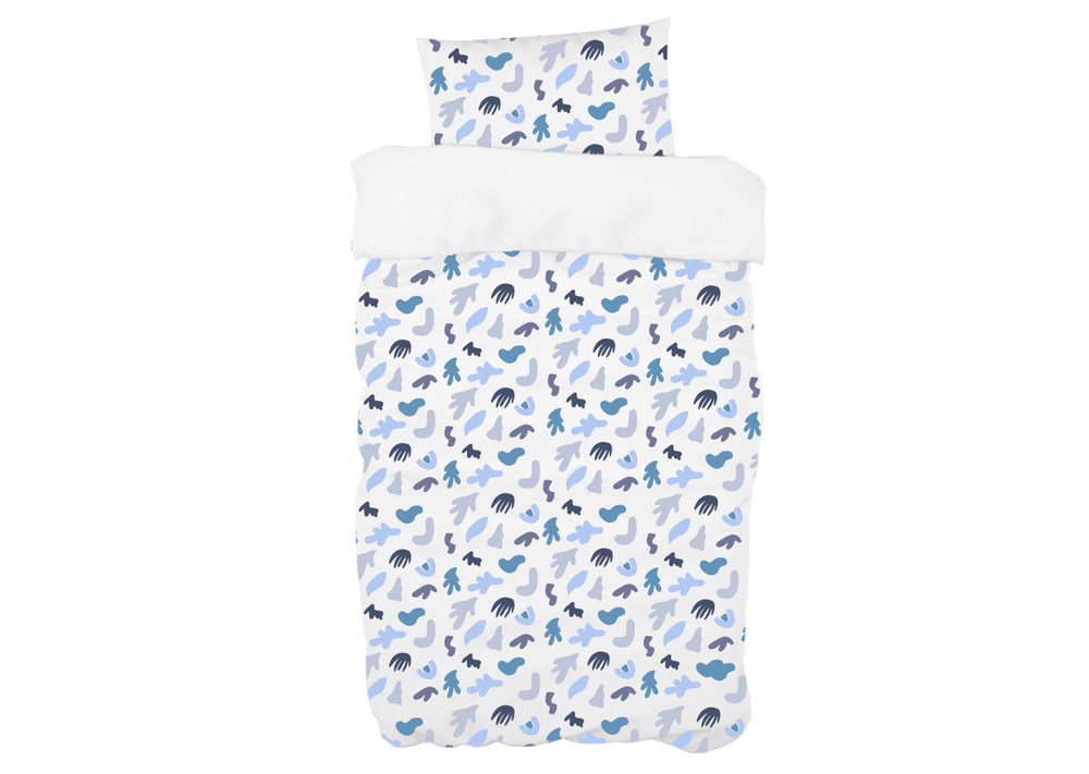 Комплект постельного белья «Кляксы голубые»
