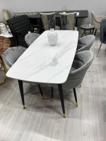 Стол обеденный Ist Casa Рио, 120х80х75 см, белый мрамор