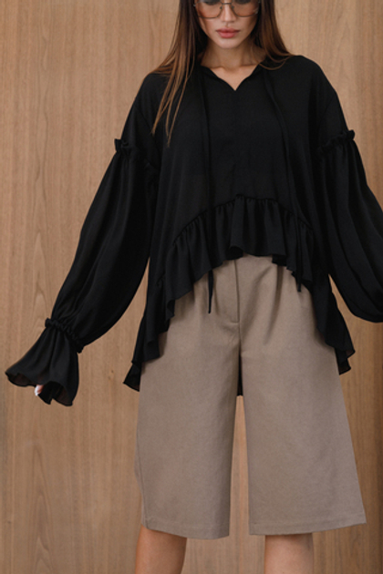 Блузка «Романтик» шифон (черный)