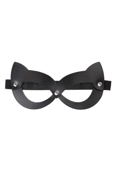 Черная открытая маска с ушками кошки (Цвет: черный)