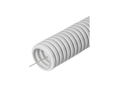 Труба гофрированная ПВХ легкая d50мм с протяжкой сер. (уп.20м) Урал Пак ГФ-0100750-020