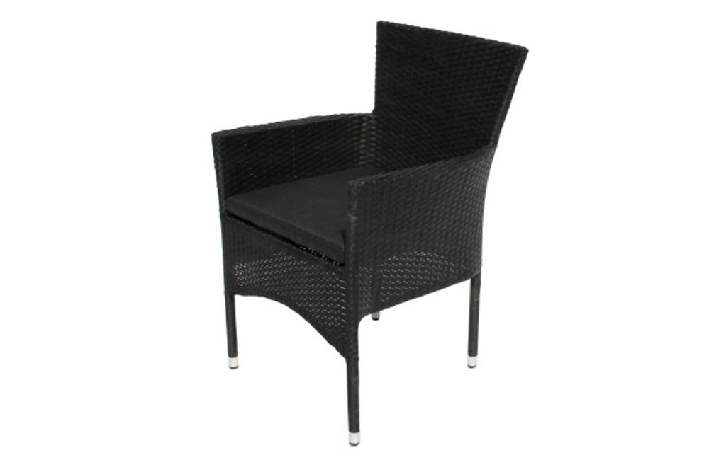 Стул Garden Story Аскер (ротанг черный,подушка темно-серая) штабел.