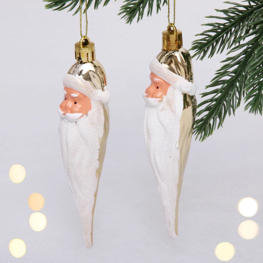 Елочные игрушки «Волшебная борода» 12 см (набор 2 шт), Золото