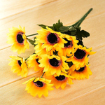 Цветы искусственные Подсолнух декоративный букет 12шт 37см