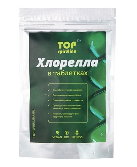 Хлорелла таблетки 100 г органик Top Spirulina