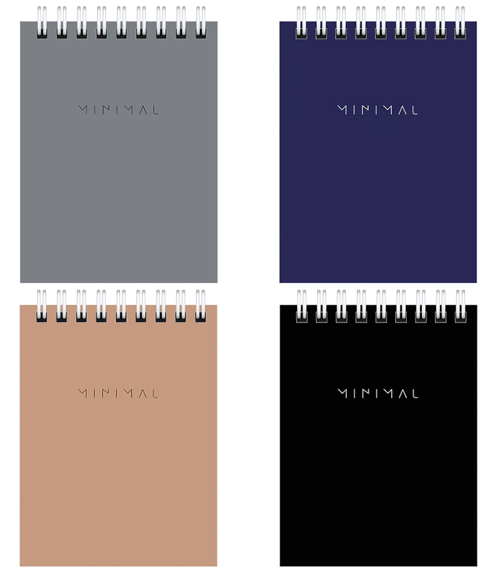 Блокнот А7 40л. клетка "Minimal Classic" гребень, картон (BRAUBERG)