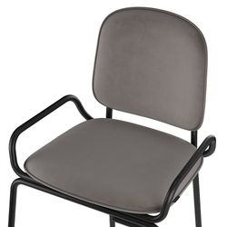 Стул полубарный Ror, 2 Frame, велюр, черный/серый