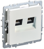 BRITE Розетка двойная RJ11+RJ45 кат.5E РК/Т12-БрЖ жемчуг IEK