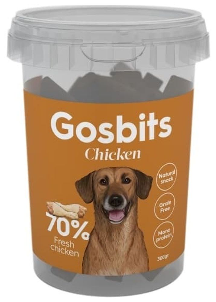 Gosbi GOSBITS CHICKEN  300г Полувлажная кормовая добавка для собак. Куриное филе