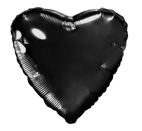 Шар сердце фольга 46 см Чёрный