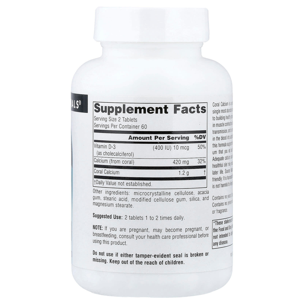 Source Naturals, Коралловый кальций, 120 таблеток
