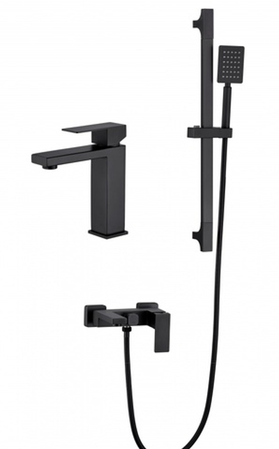 91304-C Душевой комплект (3 в 1) НЕРЖ (ЧЕРНЫЙ) HANSEN  (5/1шт)