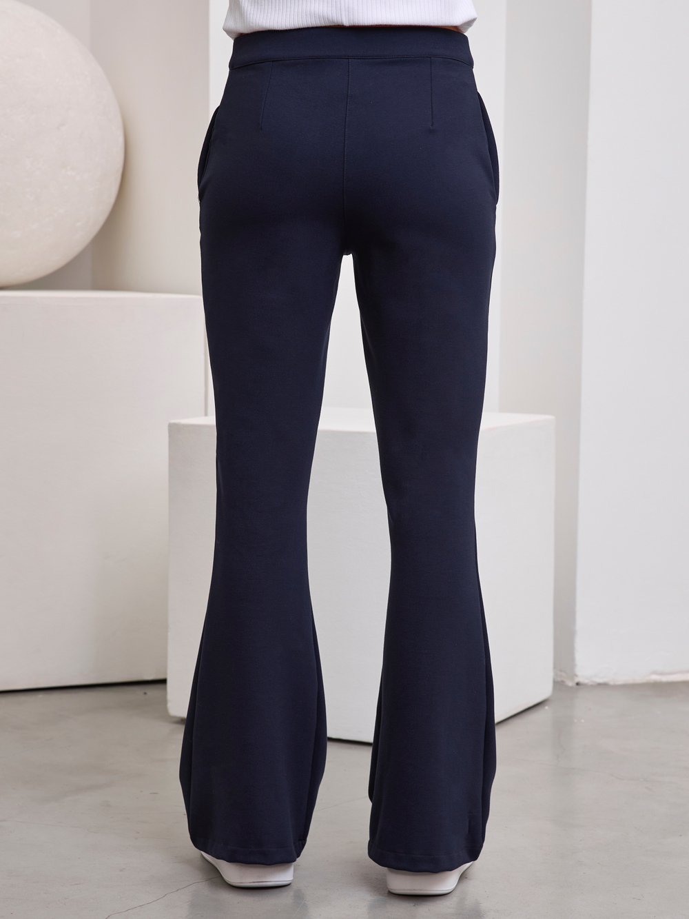 Брюки классические для девочки клёш тёмно-синие