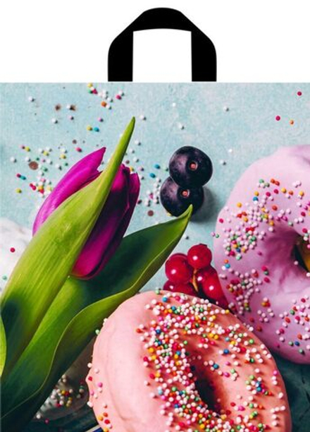 Пакет 44*40см (75мк) с петлевой ручкой "Яркий натюрморт" ПВД