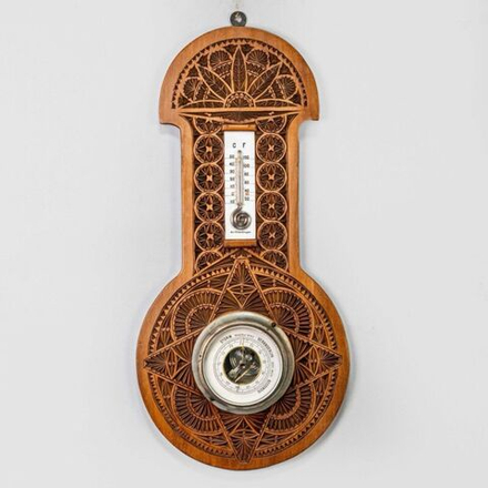 Винтаж: Настенный барометр с термометром
