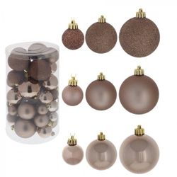 GAEM Набор из 40шт, Украшение новогоднее Шар "Молочный шоколад", D3/4/5/6 см, L14 W14 H26 см