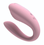 Нежно-розовый вибростимулятор для пар - 17,7 см. (Цвет: нежно-розовый)