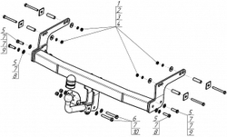 Фаркоп с эл-кой Smart для Renault Duster с 2012. Nissan Terrano c 2014 (оцинкованный шар)(паспорт и сертификат в комплекте) 91710-A.Motodor