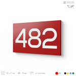Номер на дверь 482, табличка на дверь для офиса, квартиры, кабинета, аудитории, склада, красная 120х70 мм, Айдентика Технолоджи