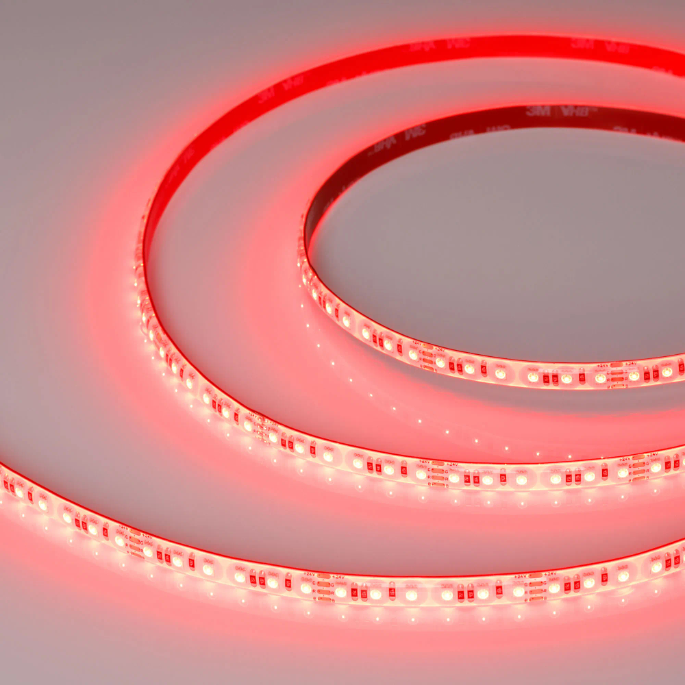 Светодиодная лента герметичная RTW-SE-A120-8mm 24V RGB (12 W/m, IP65, 2835, 5m) (Arlight, 5 лет) 042906