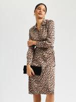 Платье миди Ребекка бежевый принт