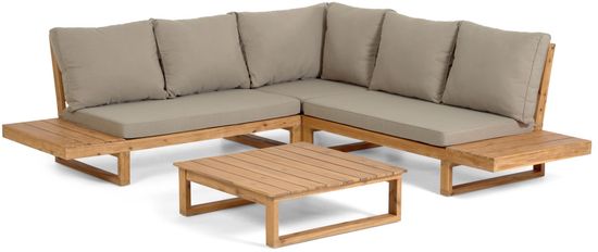 Flaviina Угловой 5-местный диван со столиком из дерева акации La Forma Испания