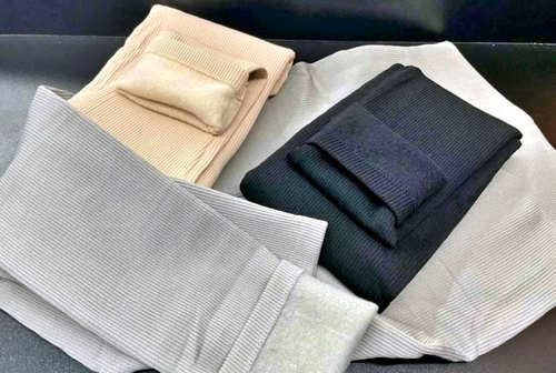 Тёплые лосины в рубчик, на флисе, бамбук, размер 48-54.