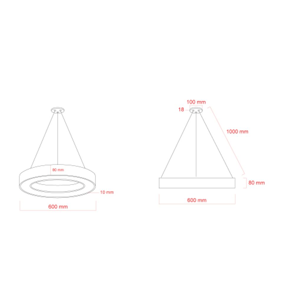 Светильник LED ЭРА Geometria SPO-133-W-40K-045 Ring 45Вт 4000K 3500Лм IP40 600*80 белый подвесной драйвер внутри | Декоративные светильники Geometria