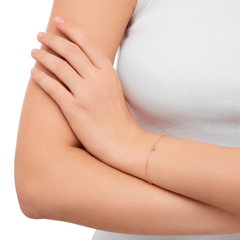 Вечный браслет Персонализация с Буквой – Золото