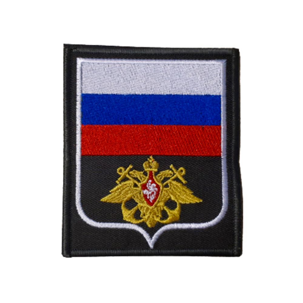 Шеврон нарукавный ВМФ (черный,белый якорь,красный кант)