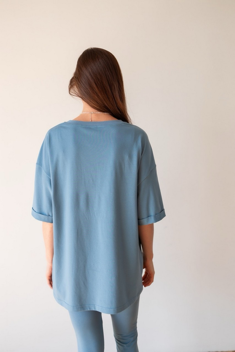 Футболка свободная, Пыльно-голубой