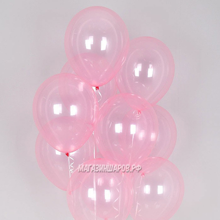 Розовые шары "Кристалл" с гелием